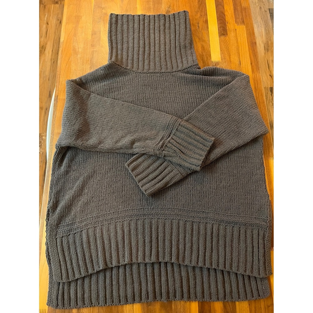 Terra & Sky Womens 1X Grey Turtleneck Sweater High Low Hem TS42100042867